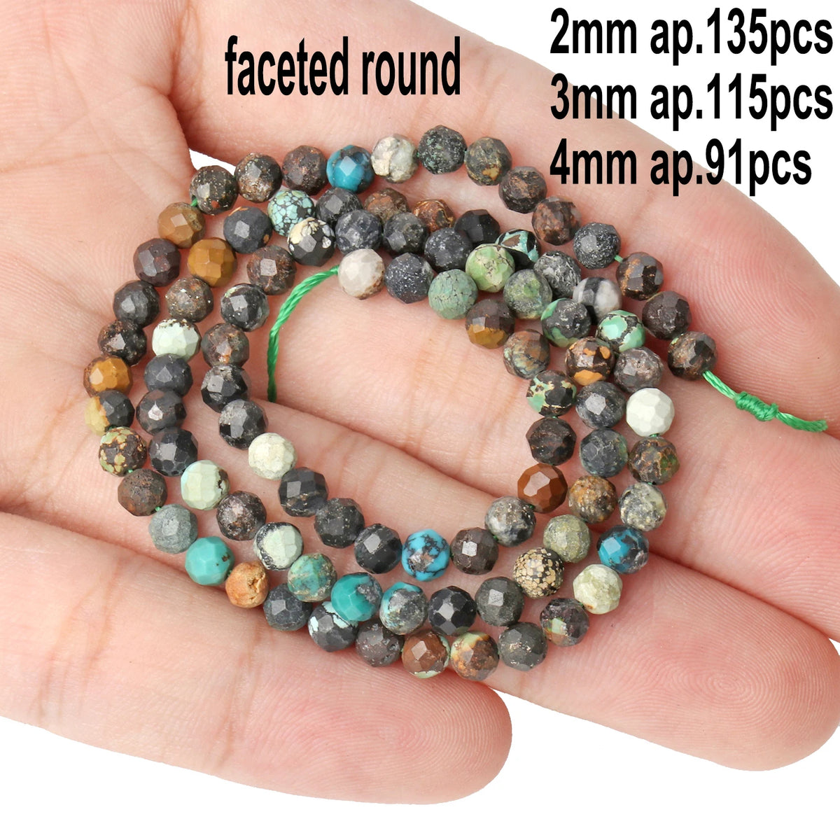 Stone Beads African Turquoise-Style Matte Round Irregular Geometric Craft Beads