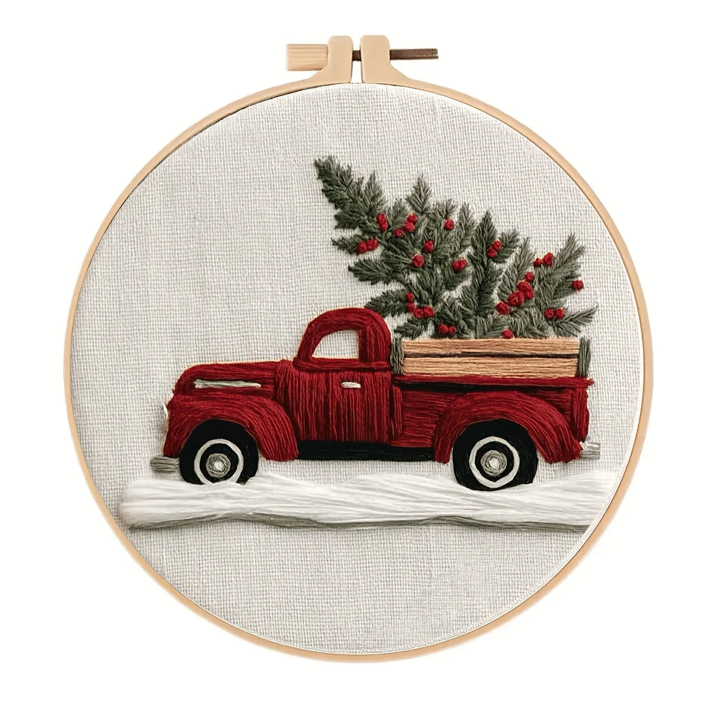 Christmas pattern hand-embroidery DIY material package set, equipped with an English guide and instruction manual, is particular