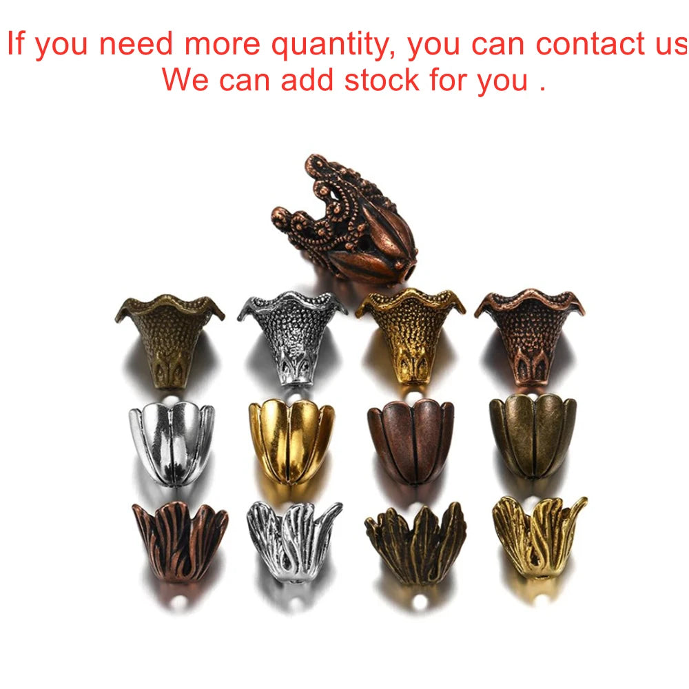 Earring Components Alloy Hollow Flower Caps Various Shapes End Craft Supplies
