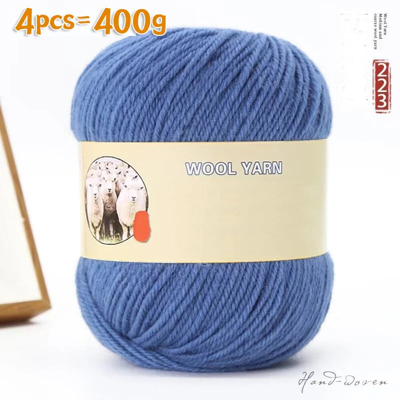 Yarn, Medium-Thick for Hand Knitting Sweaters, Hats, Scarves & Coats