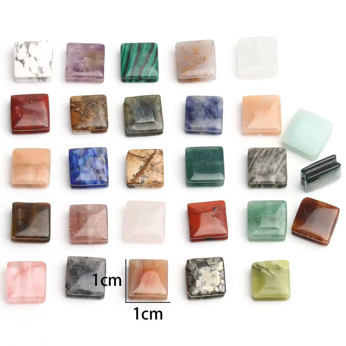 Stone Beads Square Amethyst Aventurine Quartz Styles for DIY Jewelry Making