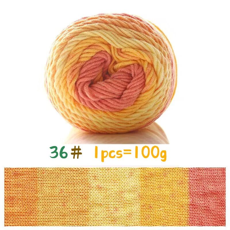 Yarn, Rainbow Variegated for Sweaters, Scarves, Blankets & Doll Crafts