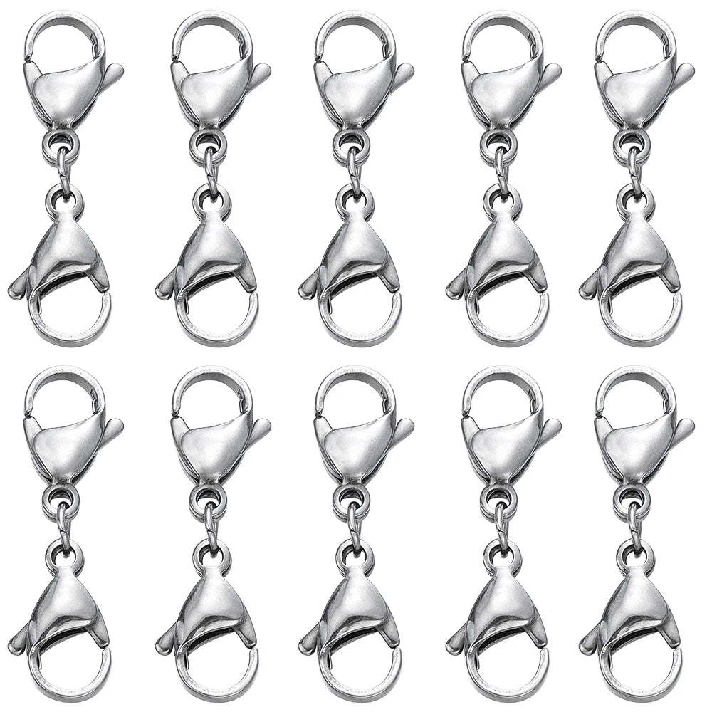 Lobster Clasps Stainless Steel Double Hook Connectors DIY Jewelry Making