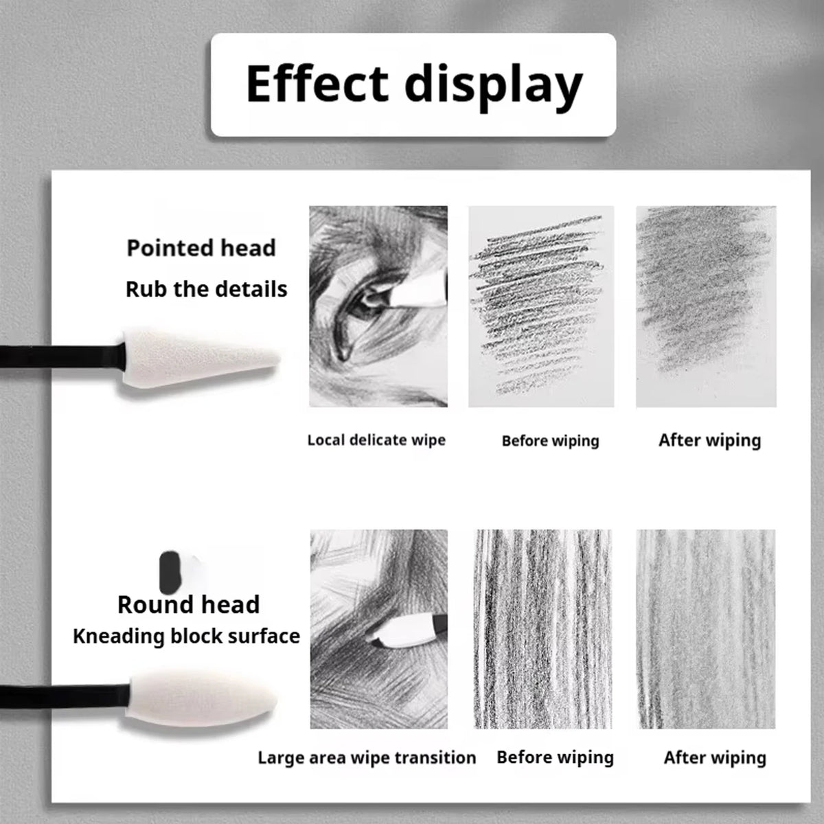 Dual-Tip Blending Sponge Pens — Foam Blenders for Drawing & Pastel