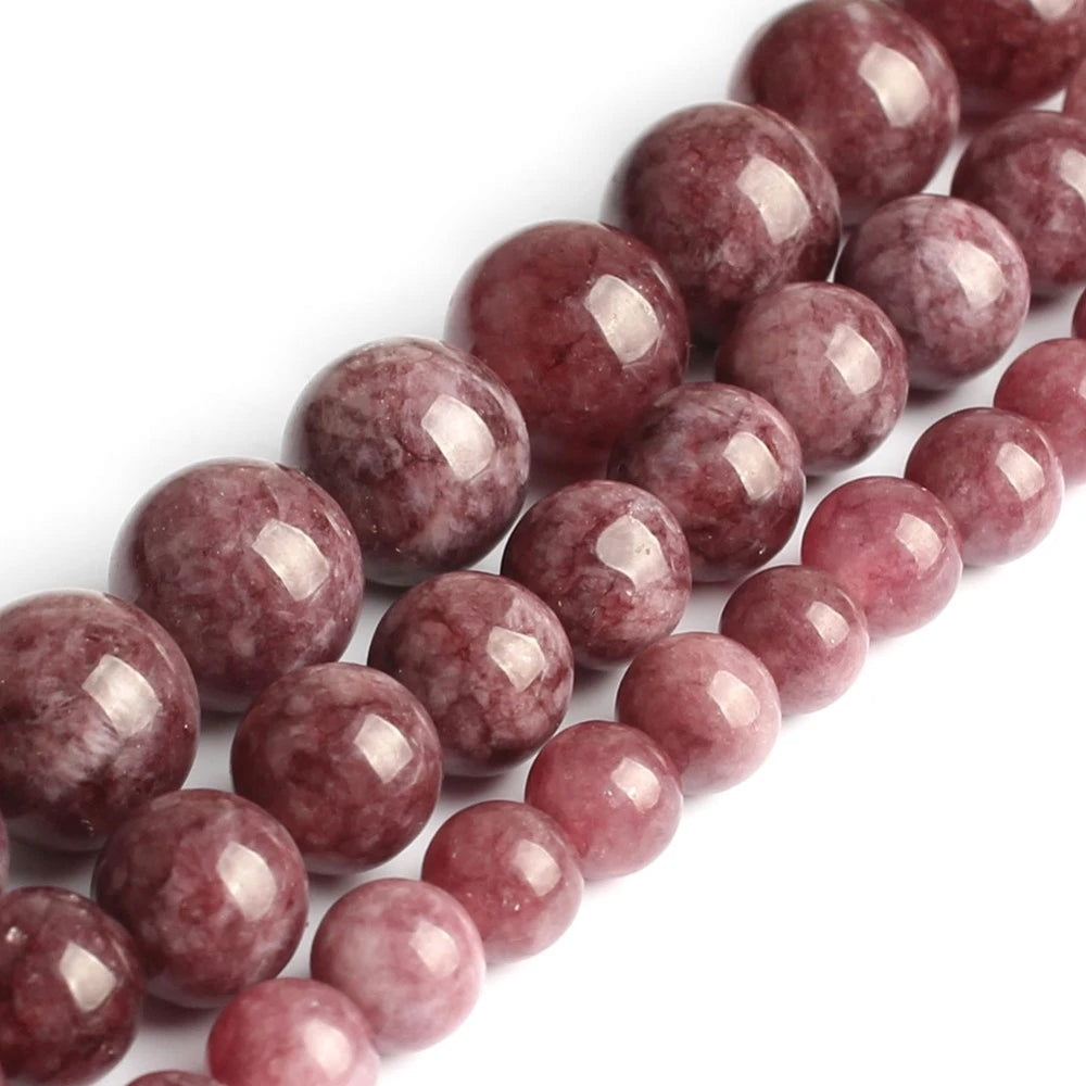 Stone Beads Round Black Lava Volcanic-Style for DIY Jewelry Making Craft Beads