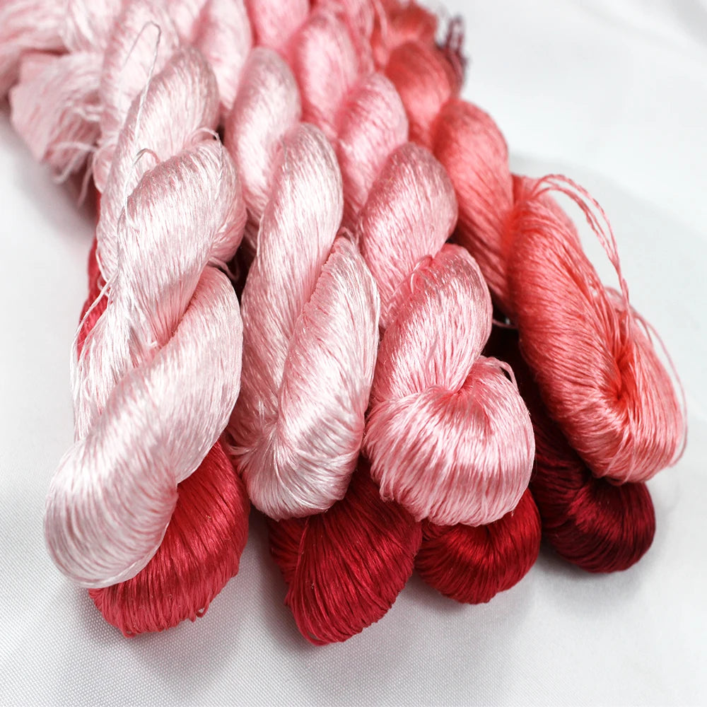 Embroidery Thread, Pink Gradient Colors for Hand Embroidery & Cross-Stitch