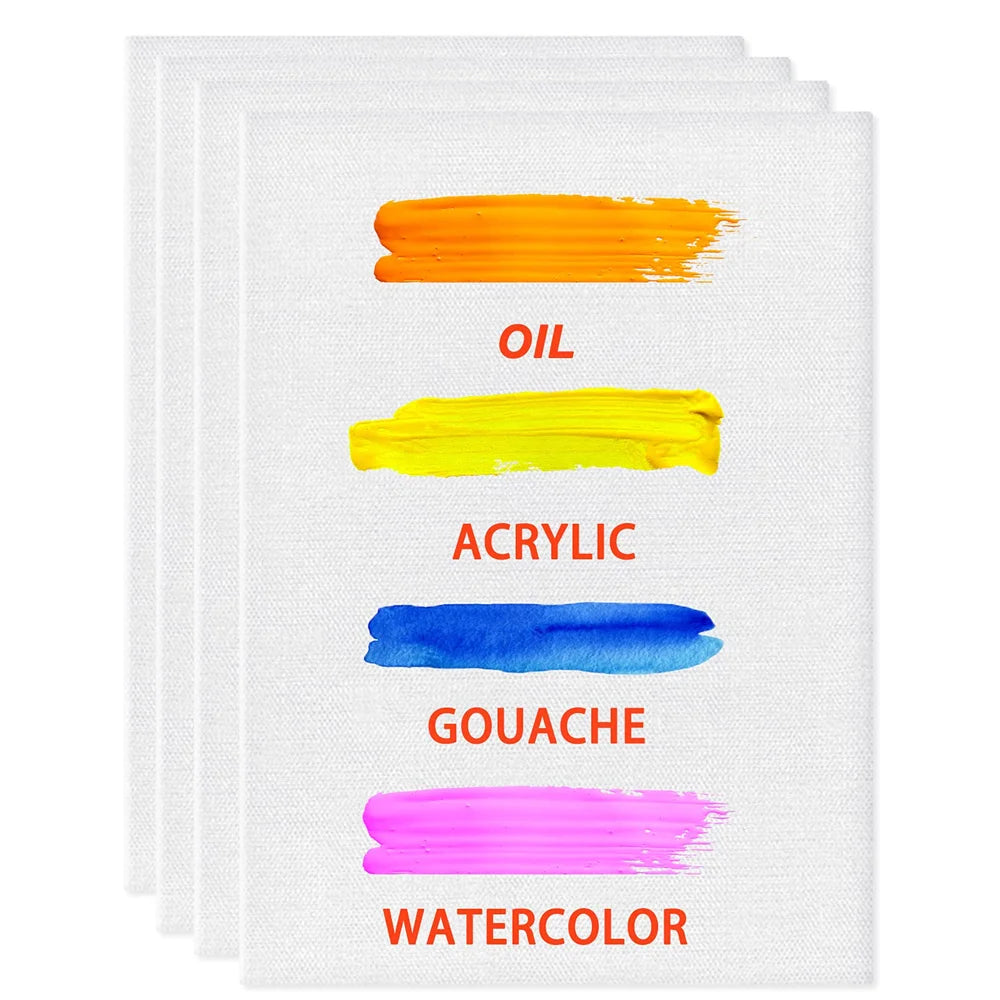 Stretched Artist Canvas 10-Pack Triple Primed Cotton Oil Acrylic Watercolor