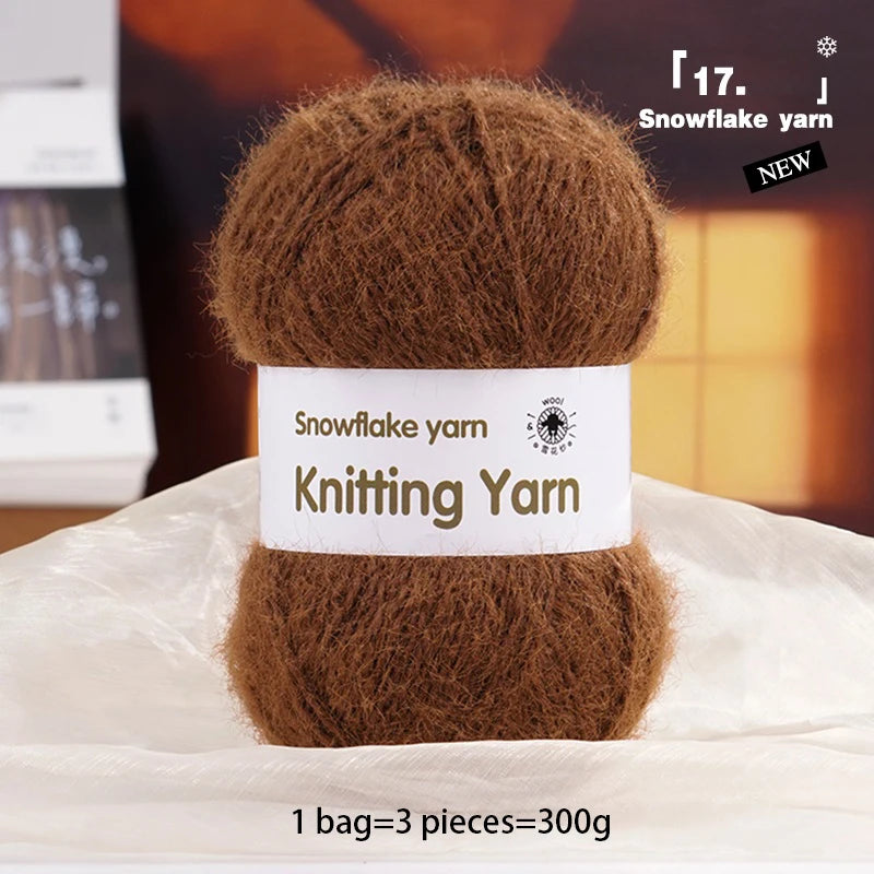 Yarn, Long-Pile Snowflake Texture for Shawls, Sweaters, Hats & Scarves