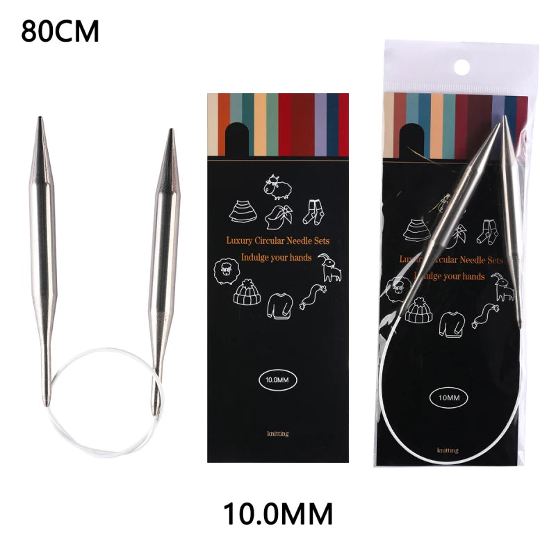 Knitting Needles, Stainless Steel Circular for Handmade Sweaters & Scarves