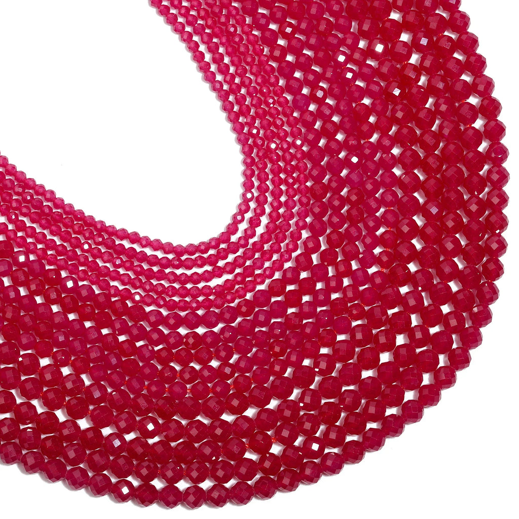 Stone Beads Tiny Faceted Ruby Corundum-Style Round for DIY Jewelry Making