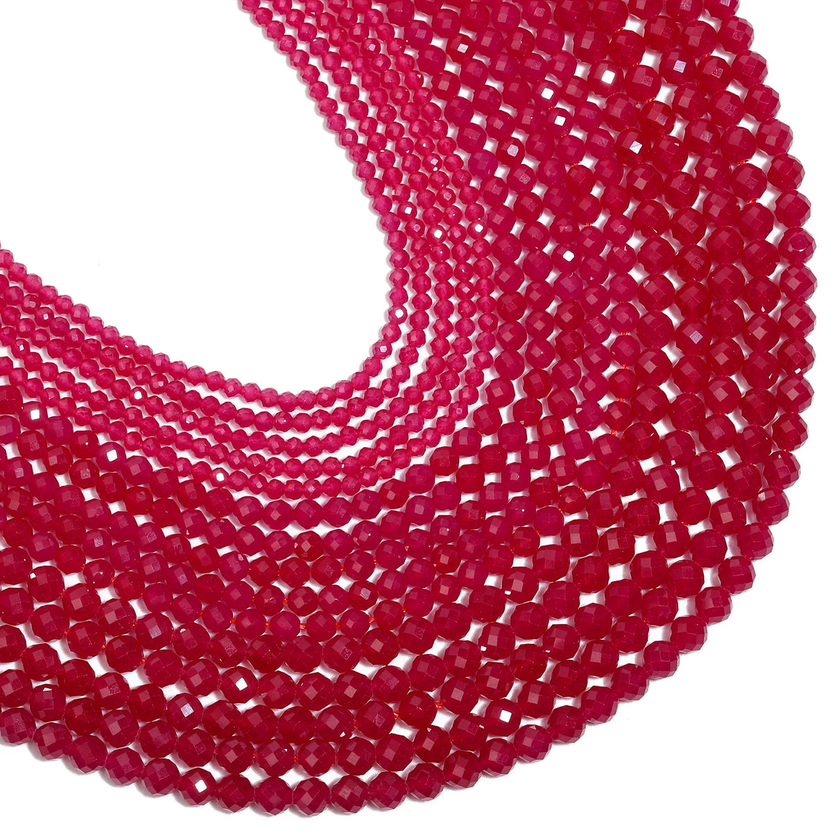 Stone Beads Tiny Faceted Ruby Corundum-Style Round for DIY Jewelry Making