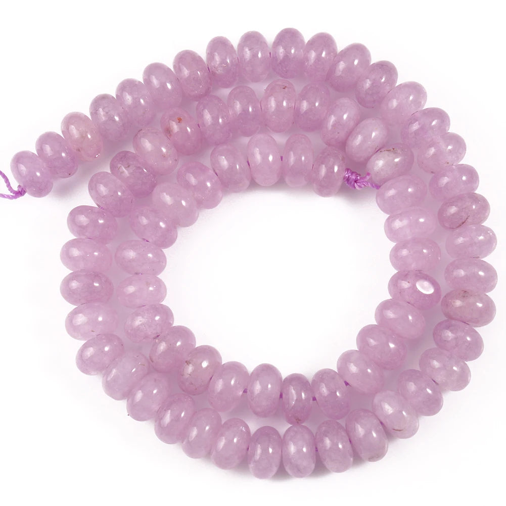 Stone Beads Round Purple Blue Angelite-Style Rondelle for DIY Jewelry Making