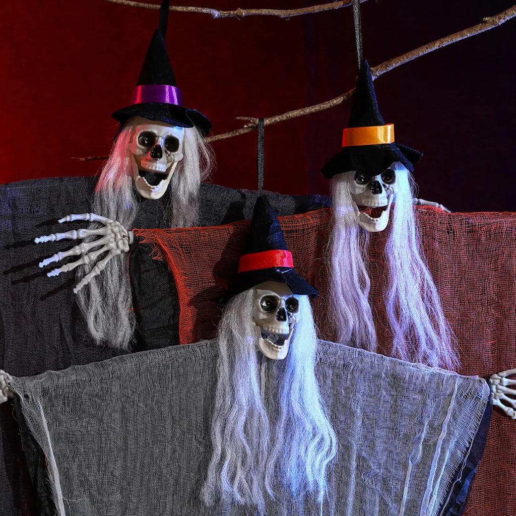 Halloween Skeleton Ghost Hanging Prop, 36 in, 2 Colors, Indoor/Out
