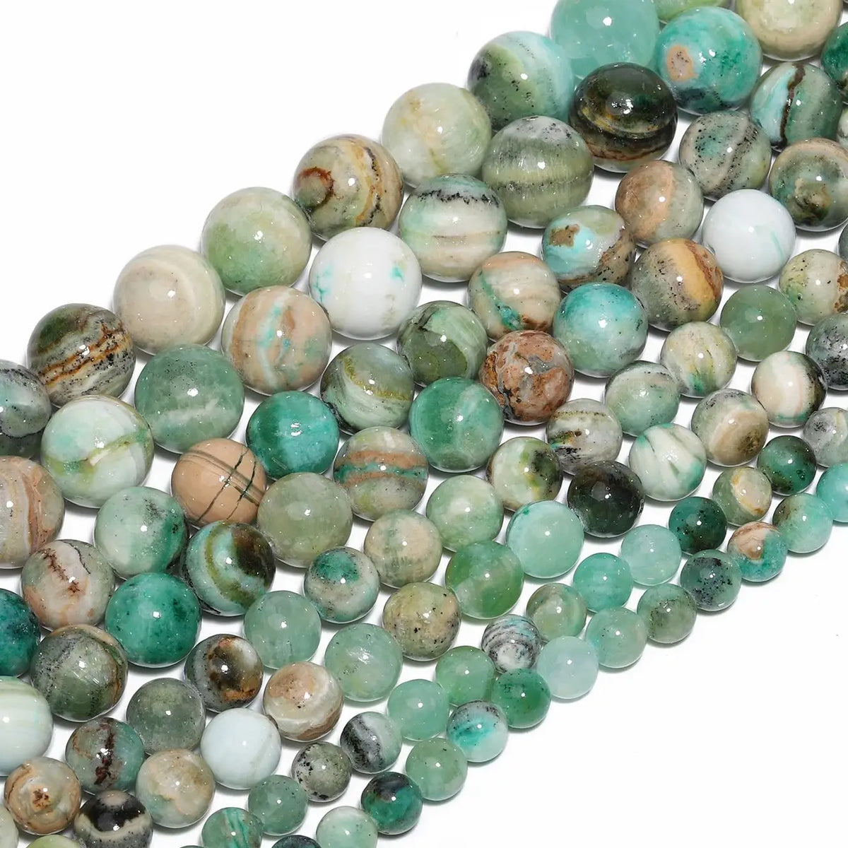 Stone Beads Jade-Style Round Green Calcite Spacer Gift Bracelets Craft Beads
