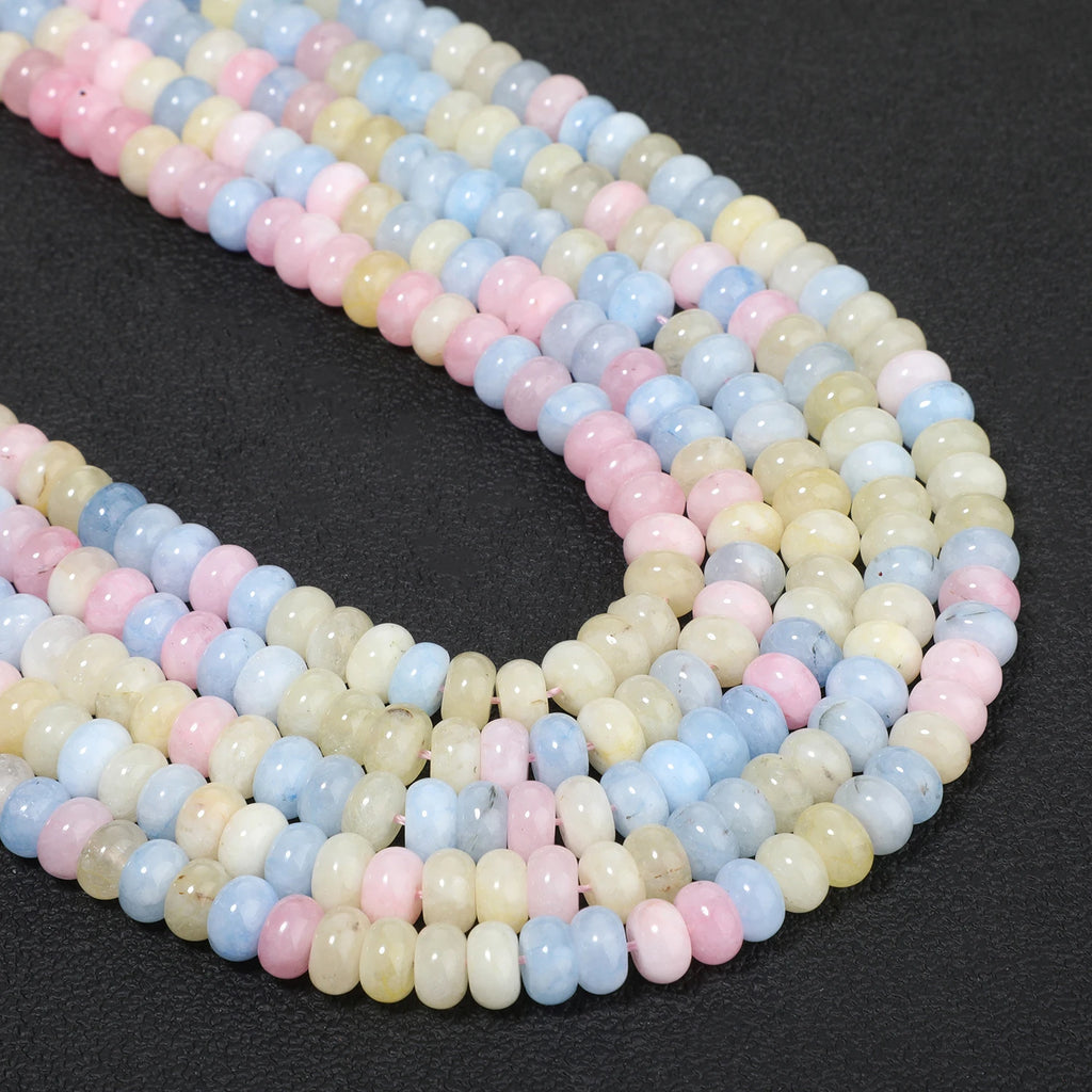 Stone Beads Morganite-Style Jade Rondelle Spacers for DIY Jewelry Making