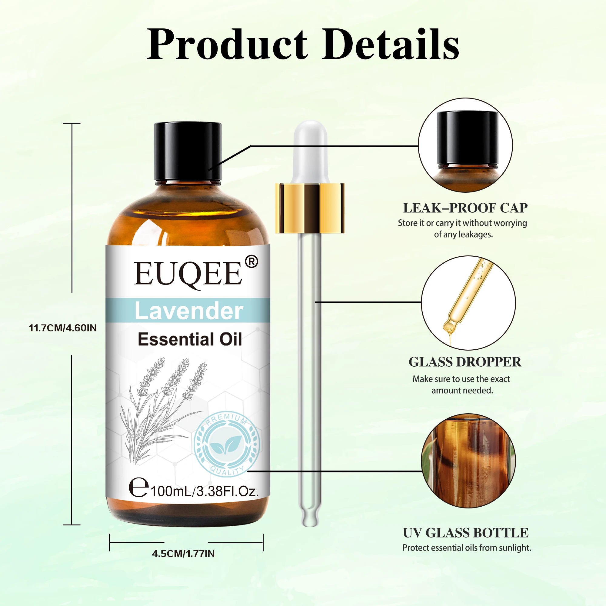 EUQEE 1PCS Essential Oil For Humidifier,Diffuser,Candle Making-10ml/30ml/100ml Lavender Vanilla Rose Aromatherapy Essential Oils
