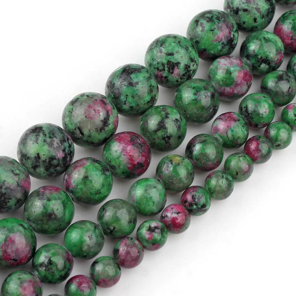 Stone Beads Round Green Agate Jasper Tiger Eye Styles for DIY Jewelry Making