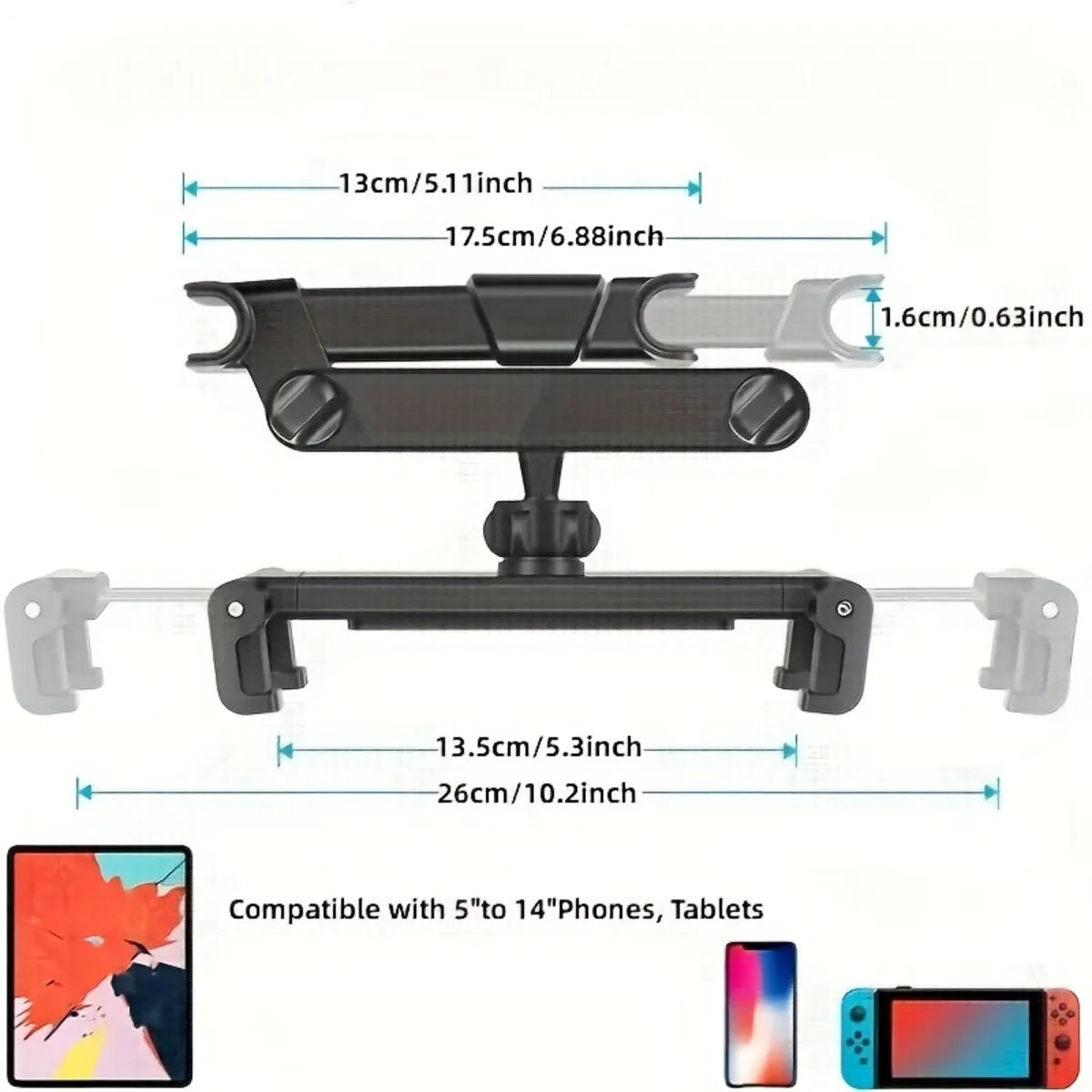 Car Tablet Holder Headrest Mount Premium Quality Replacement Accessory