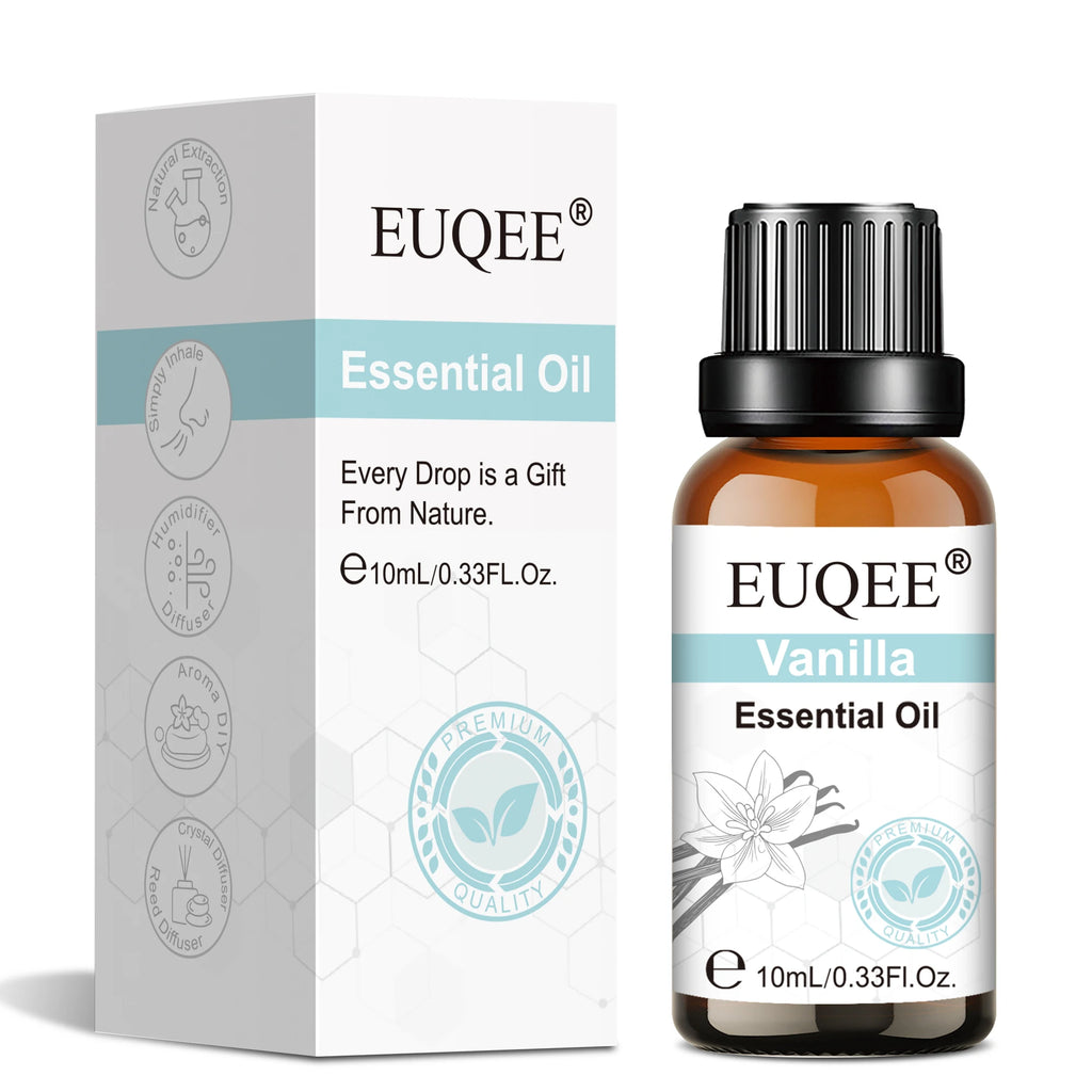 EUQEE 10ml Pure Essential Oil For Humidifier,Diffuser,Candle Making-Eucalyptus Vanilla Citronella Aromatherapy Essential Oils