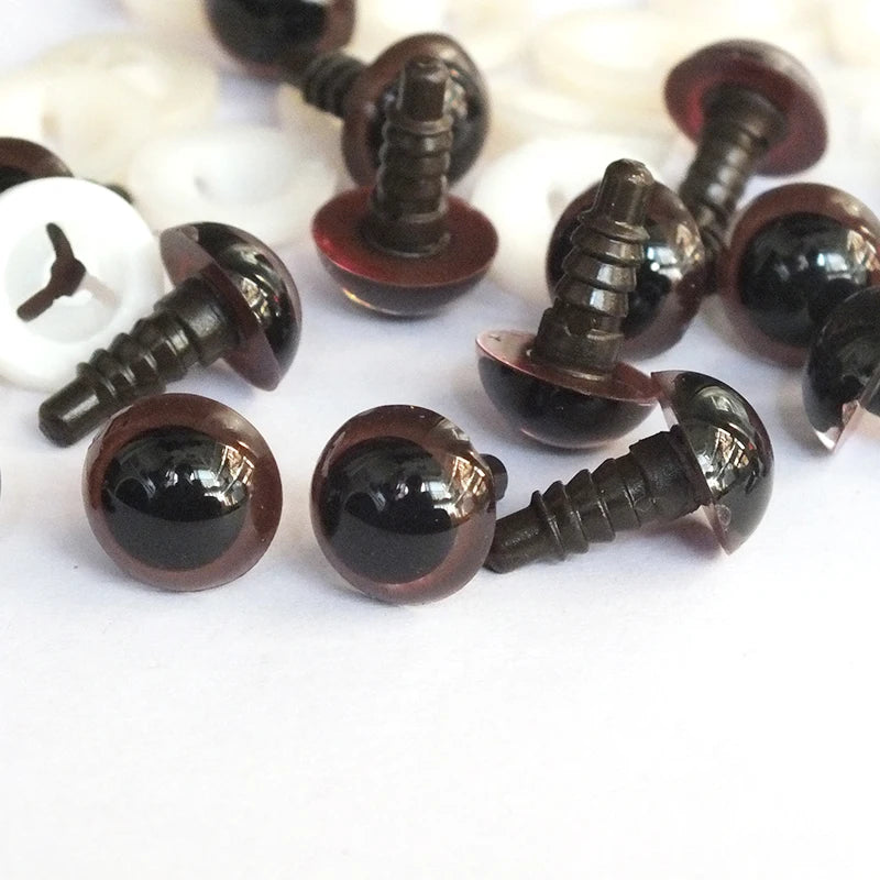 20/50pcs of safety eyes suitable for Doll | Taxidermy with washers 8-20mm brown plastic safety eyes crochet enthusiasts safety eyes