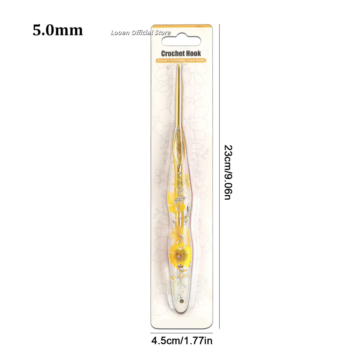 Crochet Hook, Resin Handle & Aluminum Tip for Handmade Yarn Projects
