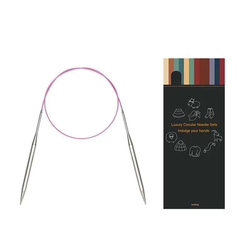 Knitting Needles, LOOEN Stainless Steel Circular for Scarves & Sweaters