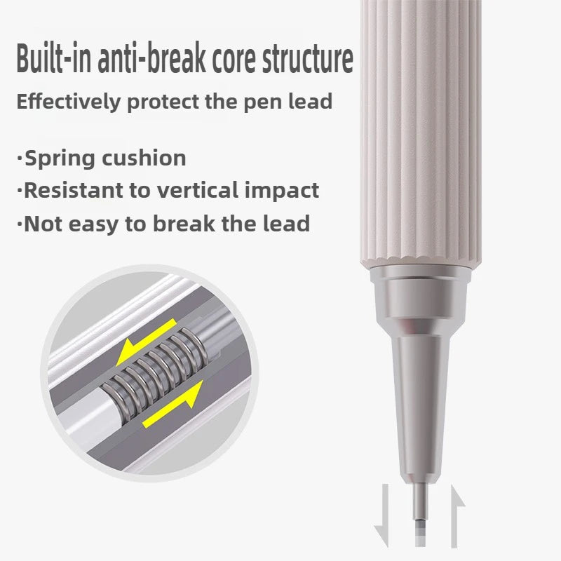 LANGUO Metal Mechanical Pencil Set with Leads & Eraser — 0.3 to 0.9mm