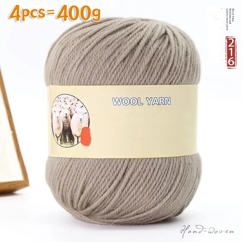 Yarn, Medium-Thick for Hand Knitting Sweaters, Hats, Scarves & Coats