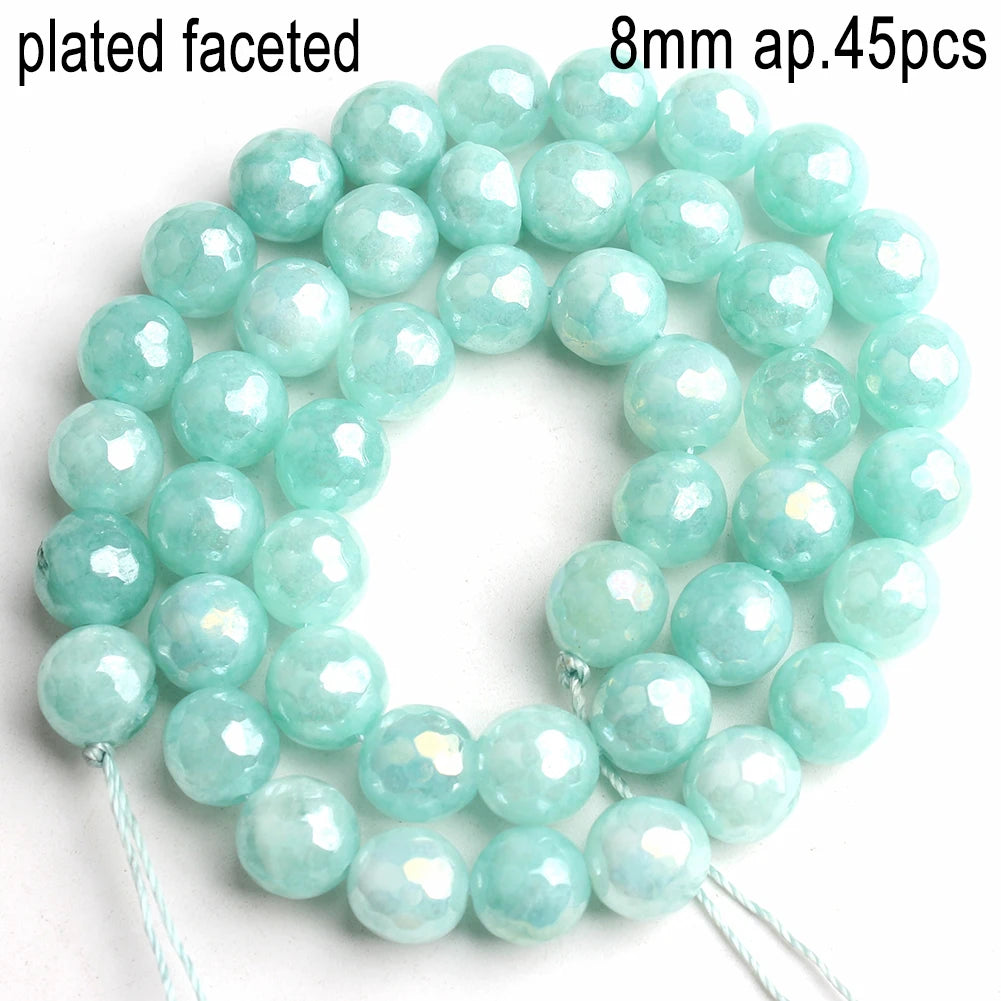 Stone Beads Amazonite-Style Faceted Mixed Shapes for DIY Jewelry Making