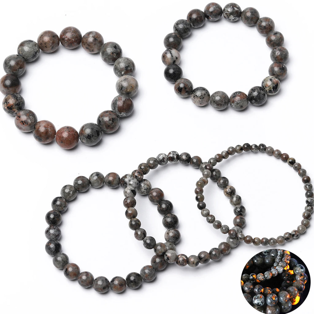 Bracelet Round Flame-Style Stone Beaded Stretch DIY Jewelry Making