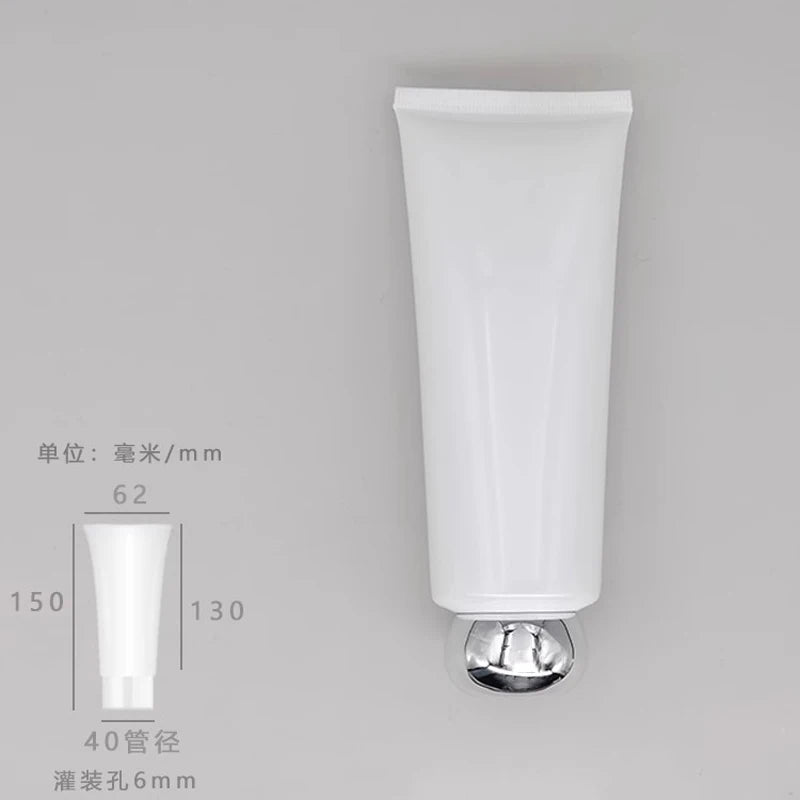 White tube dimension diagram showing 5.91 in reference height (150 mm), 1.57 in diameter (40 mm) and 0.24 in opening (6 mm)