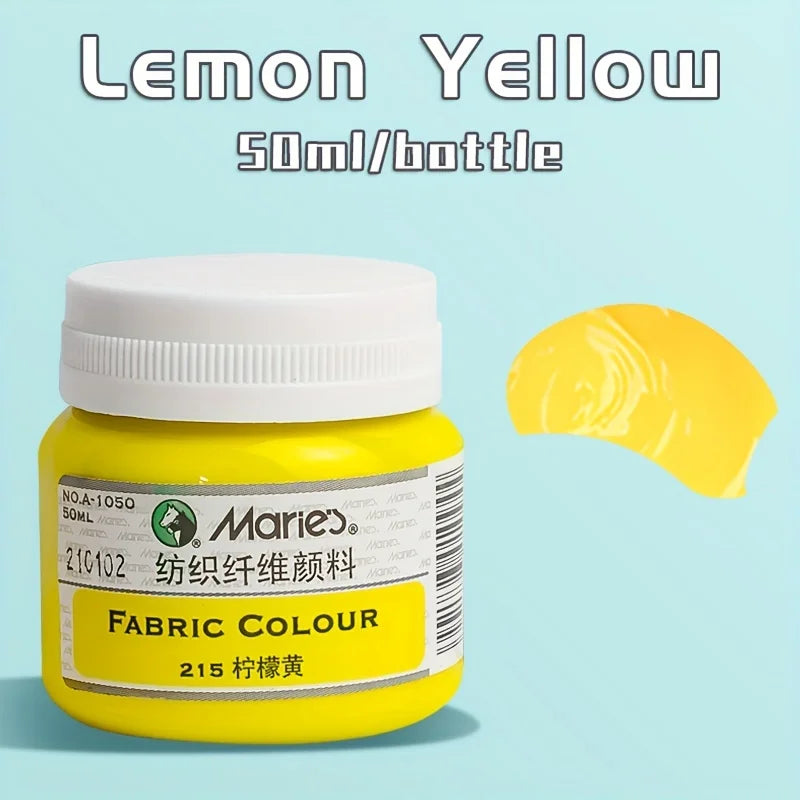 Fabric Paint, Marie's Permanent 50ml — 19 Colors for Clothing & DIY Art