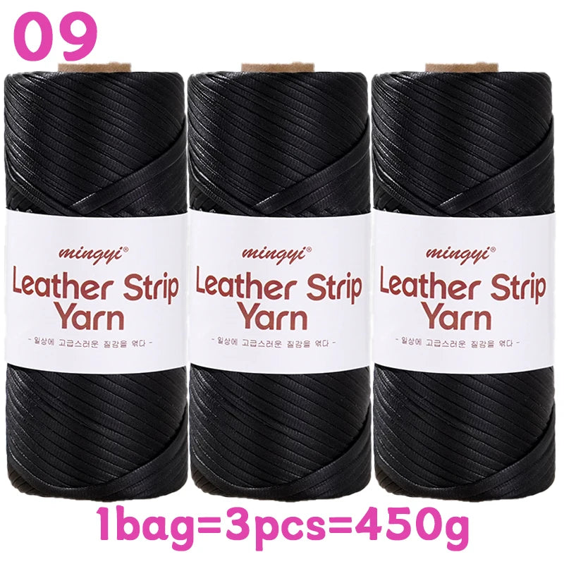 Yarn, Faux Leather Fabric Strip for Crochet Bags, Baskets & Slipper Crafts