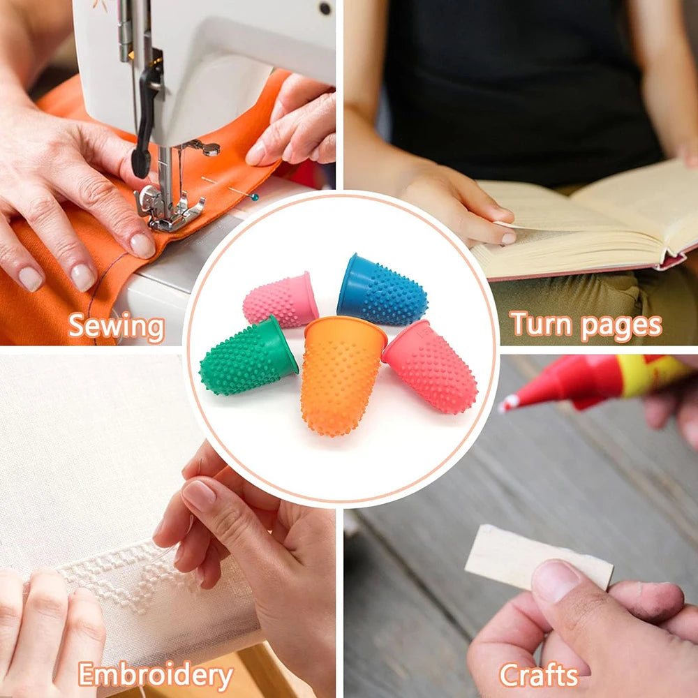 Finger Protectors, Silicone Thimble Sleeves for Embroidery & Sewing Crafts