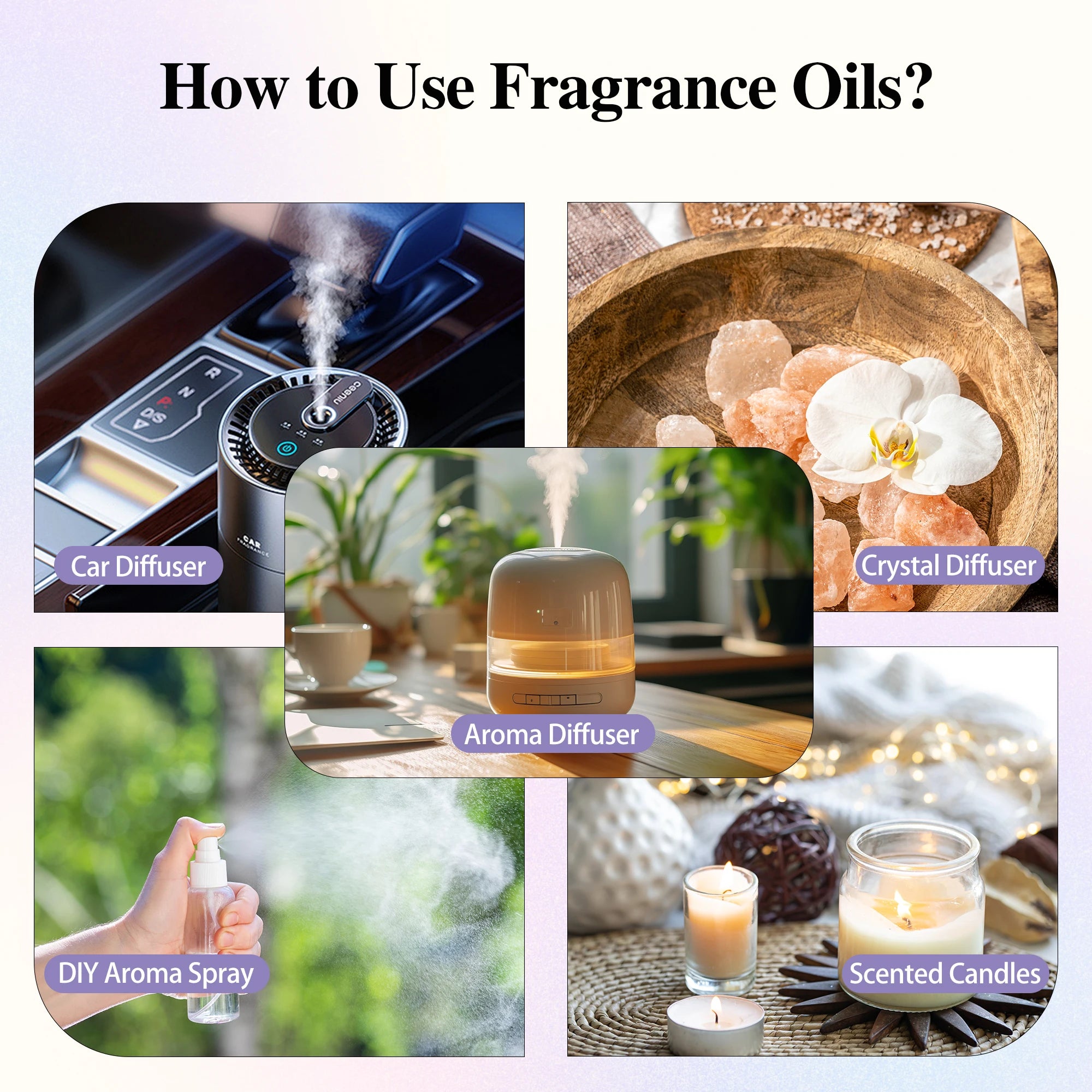 EUQEE 100ml Aroma Fragrance Oil Japanese Magnolia Bubble Gum Coconut & Vanilla Freesia Fragrance Oils For Diffuser Humidifier