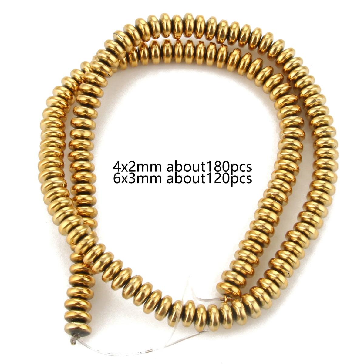 Stone Beads Hematite-Style Gold-Tone Mixed Shapes for DIY Jewelry Making