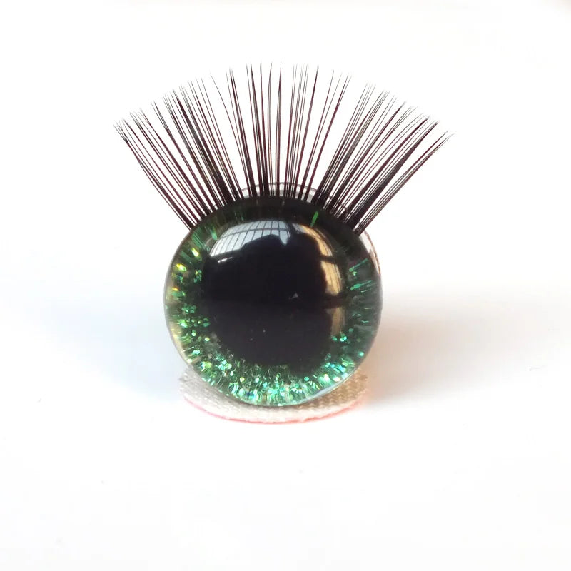 Doll Eyes Glitter Safety Eyes with Eyelashes 12-30mm 20pcs Kit Amigurumi