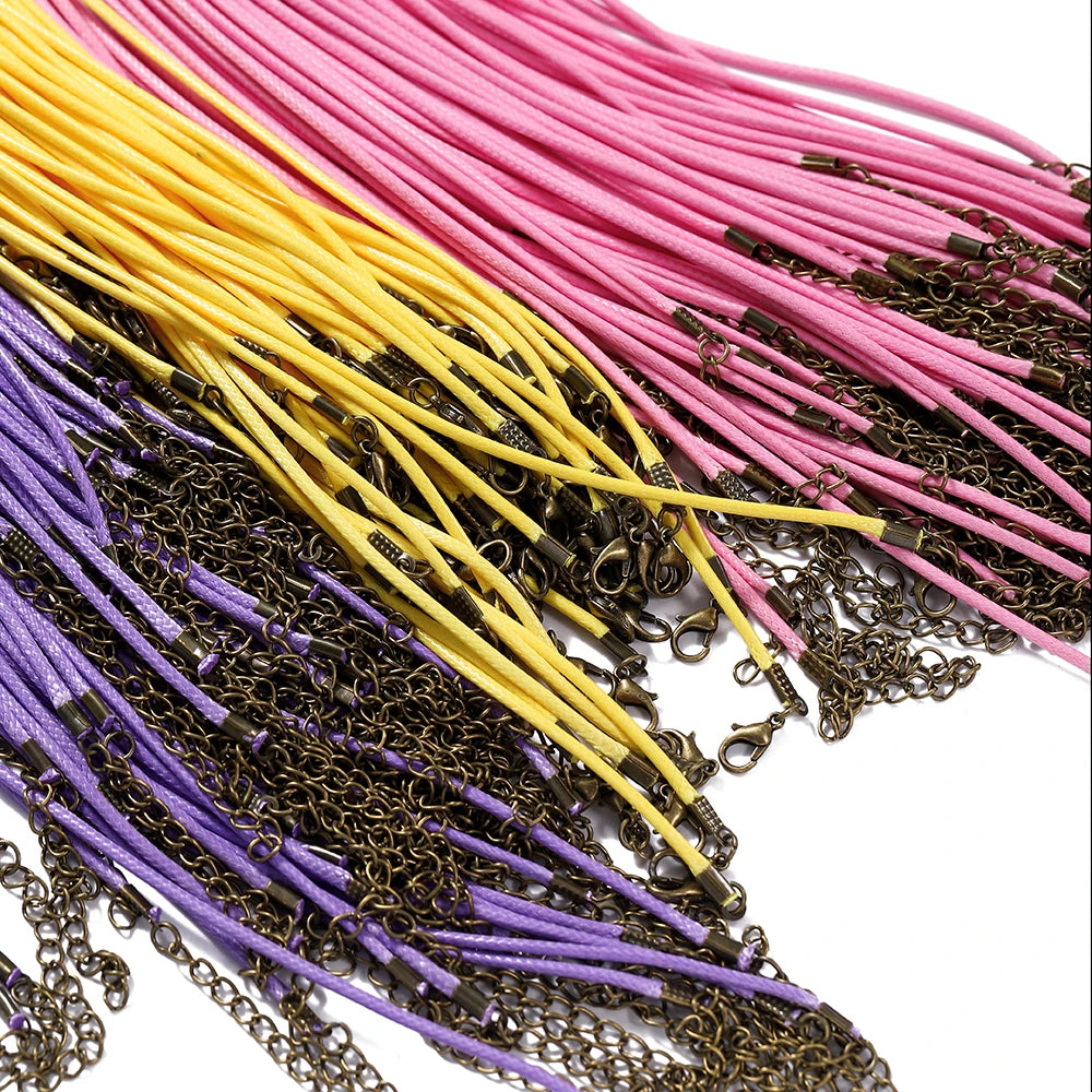 Necklace Cords Braided Leather Adjustable Clasp DIY Jewelry Making