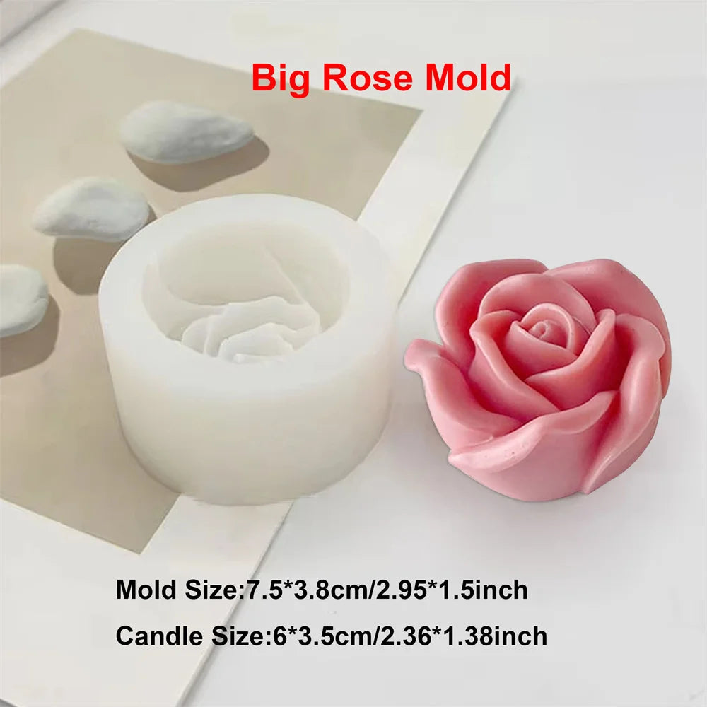 Rose & Peony Candle Mold - Silicone 3D Flower, 12 Styles