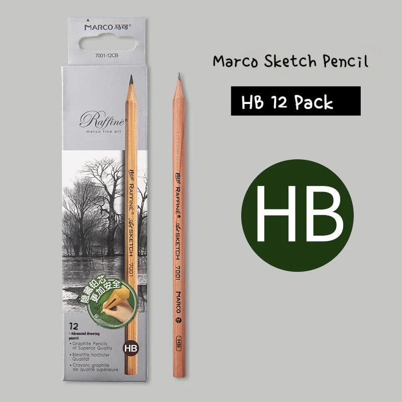 Graphite & Charcoal Sketch Pencils, Borrence — Single Grade & Mixed Packs