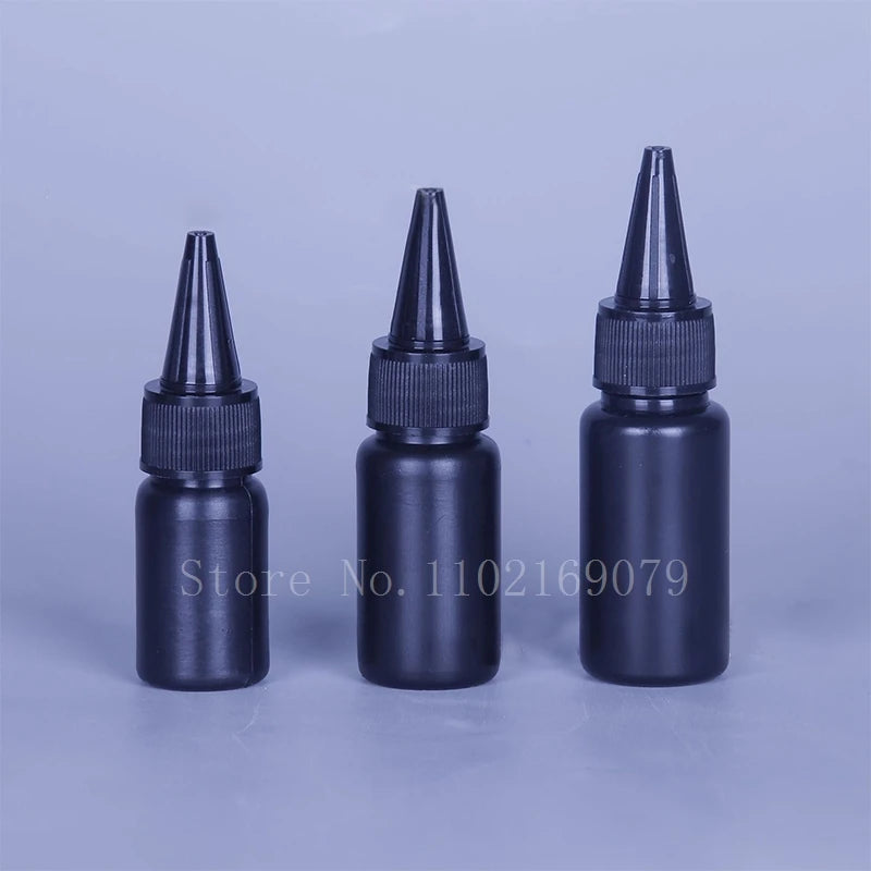 Glue Applicator Bottles Empty Black PE Plastic Squeeze Containers 50 Pack
