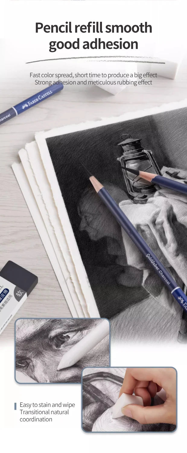 Faber-Castell Goldfaber Charcoal Pencils — 5 or 10 Piece Mixed Set