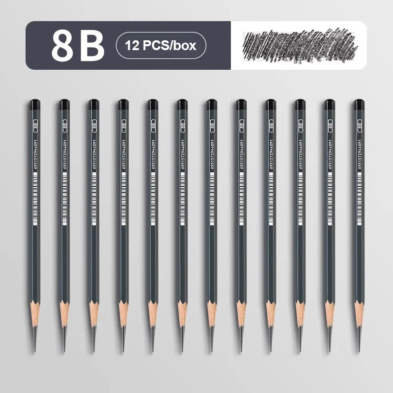 Graphite & Charcoal Sketch Pencil Set — 2H to 14B for Artists & Beginners