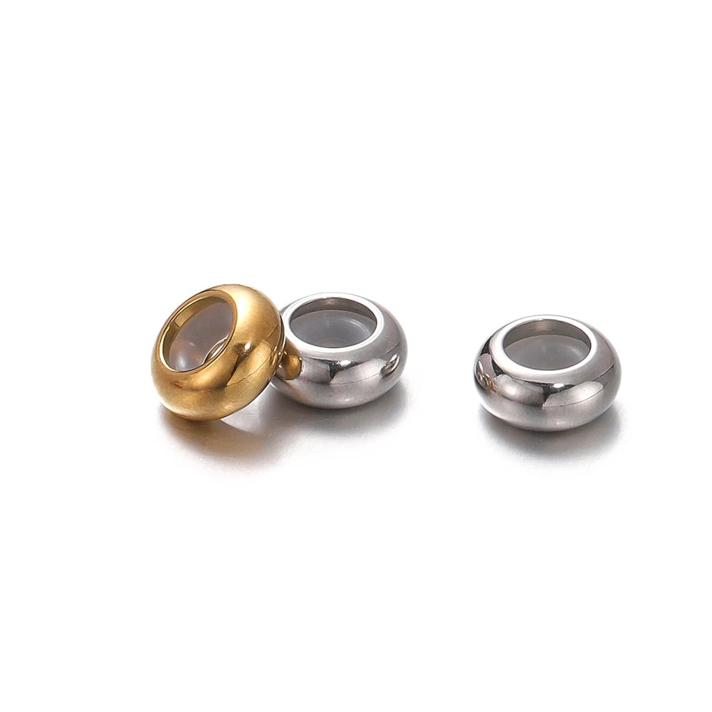 Metal Beads Stainless Steel Adjustment with Non-slip Silicone Bracelet Supplies