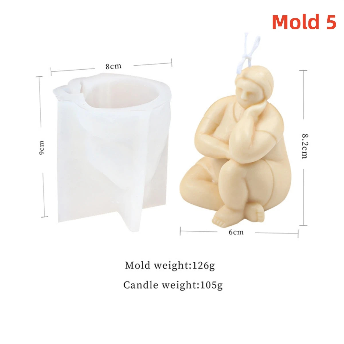 Yoga Pose Candle Mold - Silicone 3D Body, 20 Styles