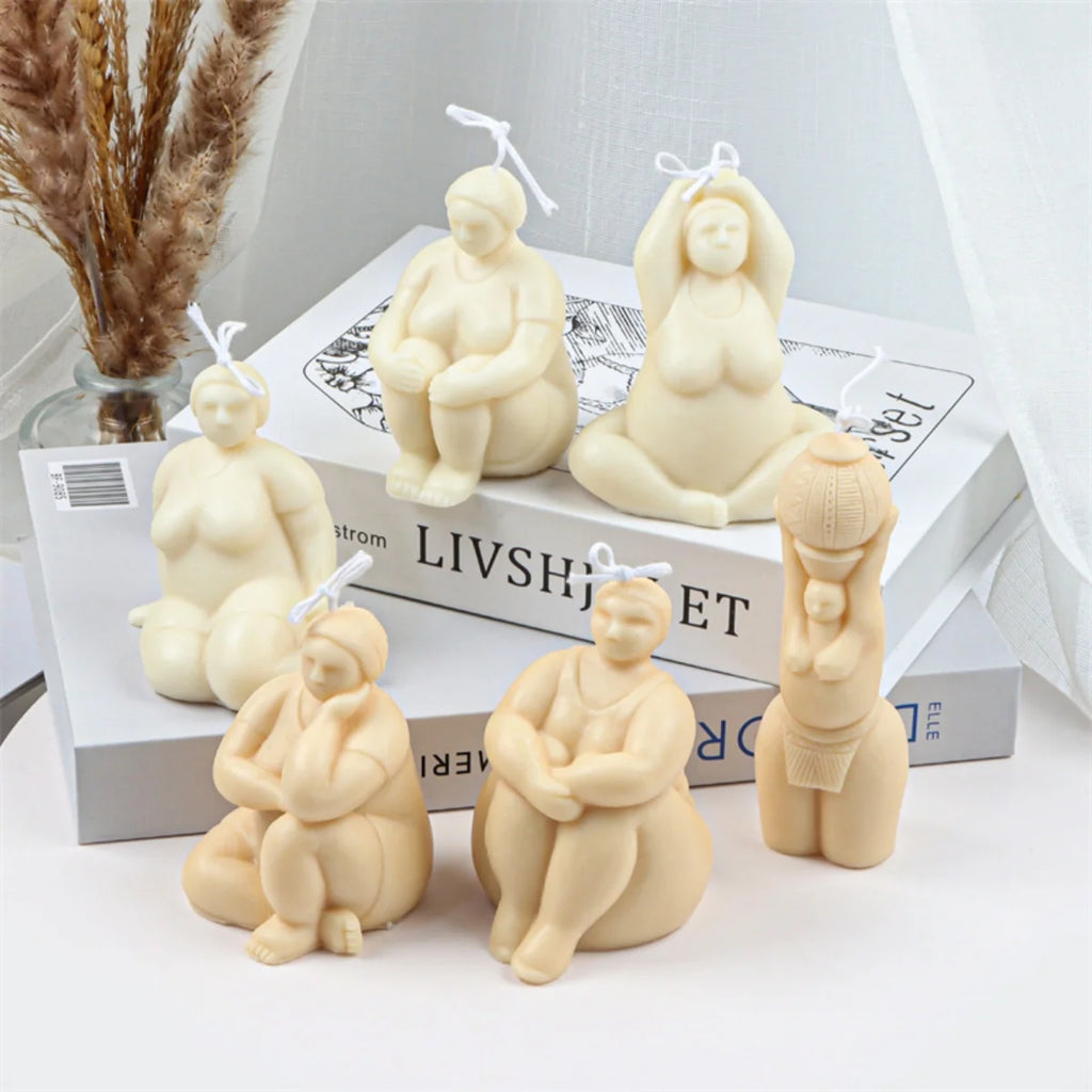3D Lady Body Candle Mold Yoga Pose Soap Scented Plaster Epoxy Resin Making Mold DIY Home Decoration Handmade Gifts