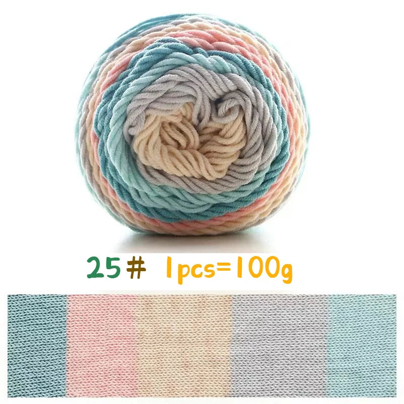 Yarn, Rainbow Variegated for Sweaters, Scarves, Blankets & Doll Crafts