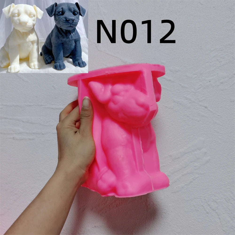 Dog Breed Candle Mold Set, Silicone — 12 Puppy Breeds, Food Grade DIY