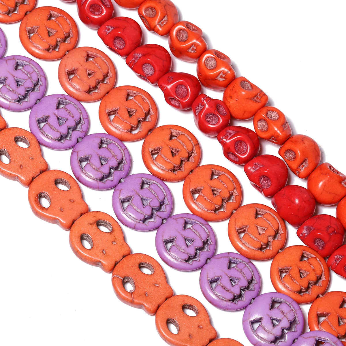 Stone Beads Halloween Pumpkin Skull Howlite Styles for DIY Jewelry Making