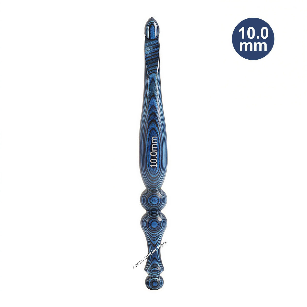 Crochet Hook, Blue Vintage-Style Wooden Handle for Handmade Yarn Crafts